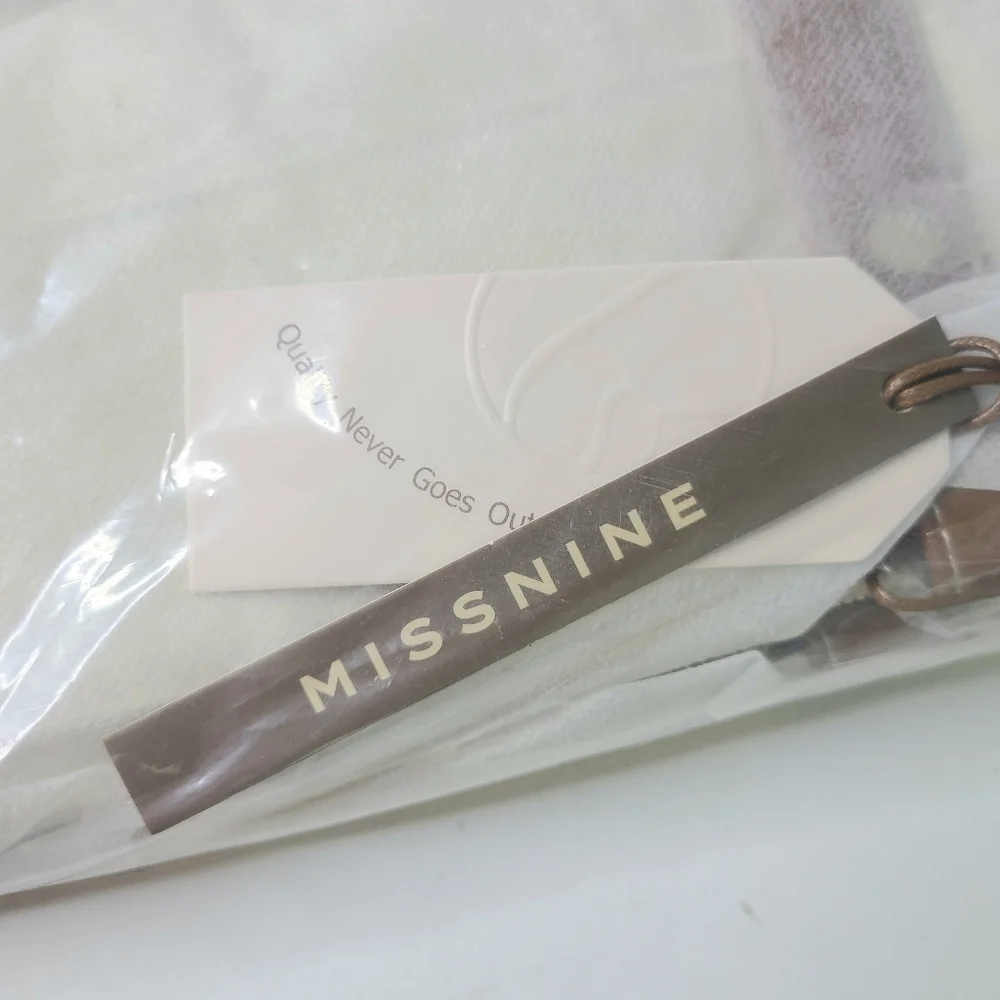 NWT Missnine Laptop Canvas Beige Brown Tote Bag